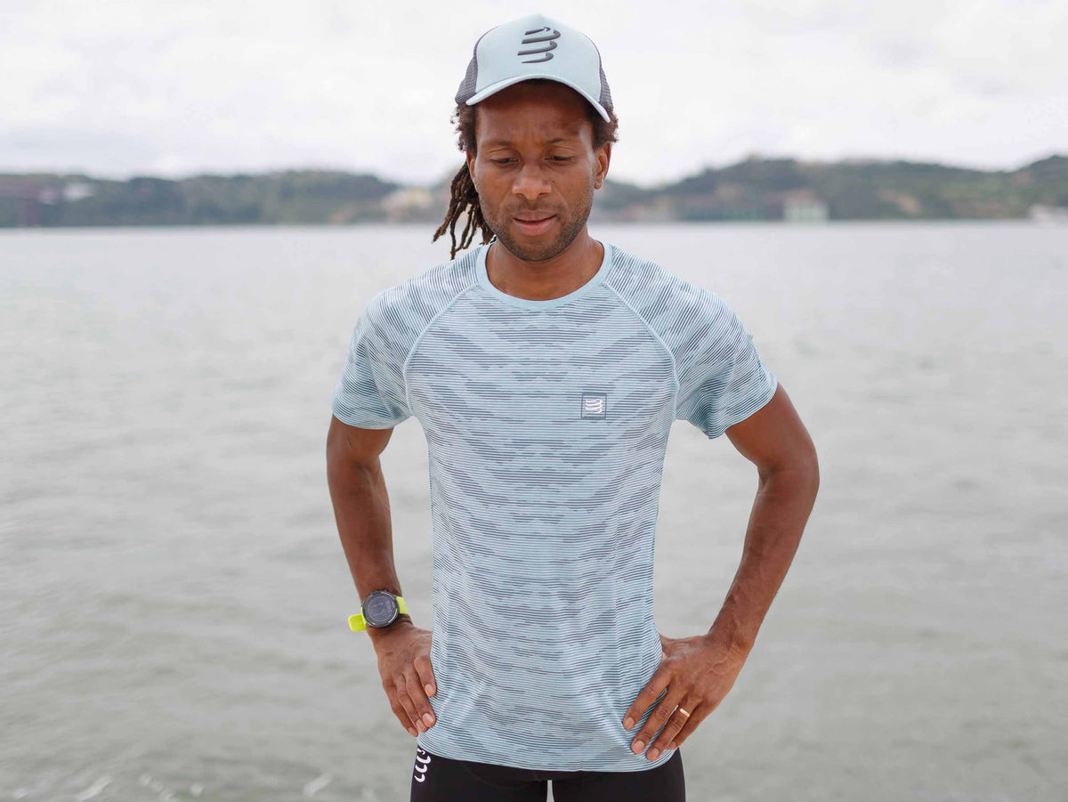 Training tshirt camo stripe bleu du nil
