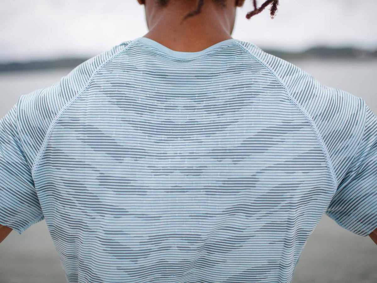 Training tshirt camo stripe bleu du nil
