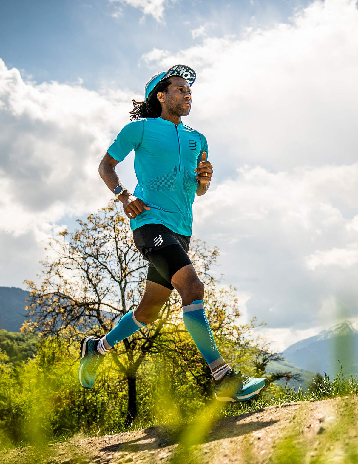 Trail Half-Zip Fitted Top - Hawaiian Ocean