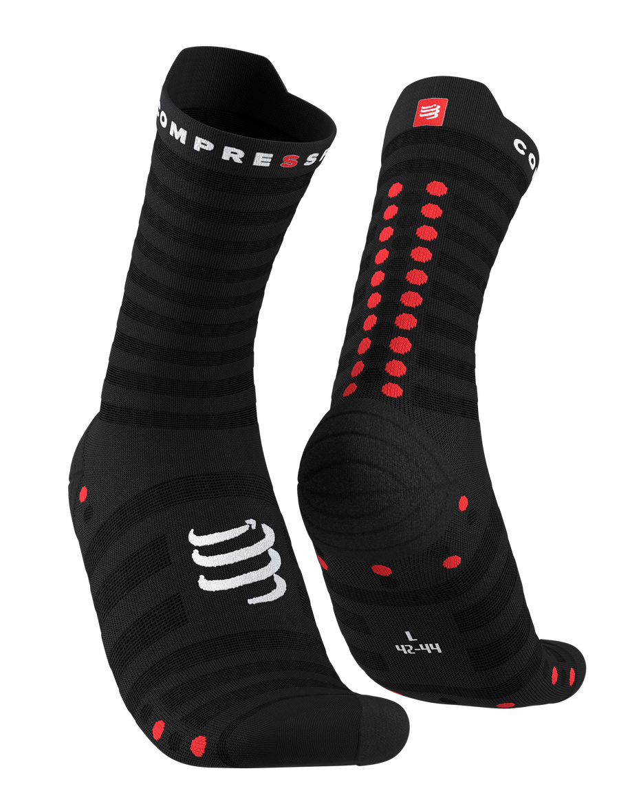 Pro Racing Socks V4.0 Ultralight Run High - Black/Red