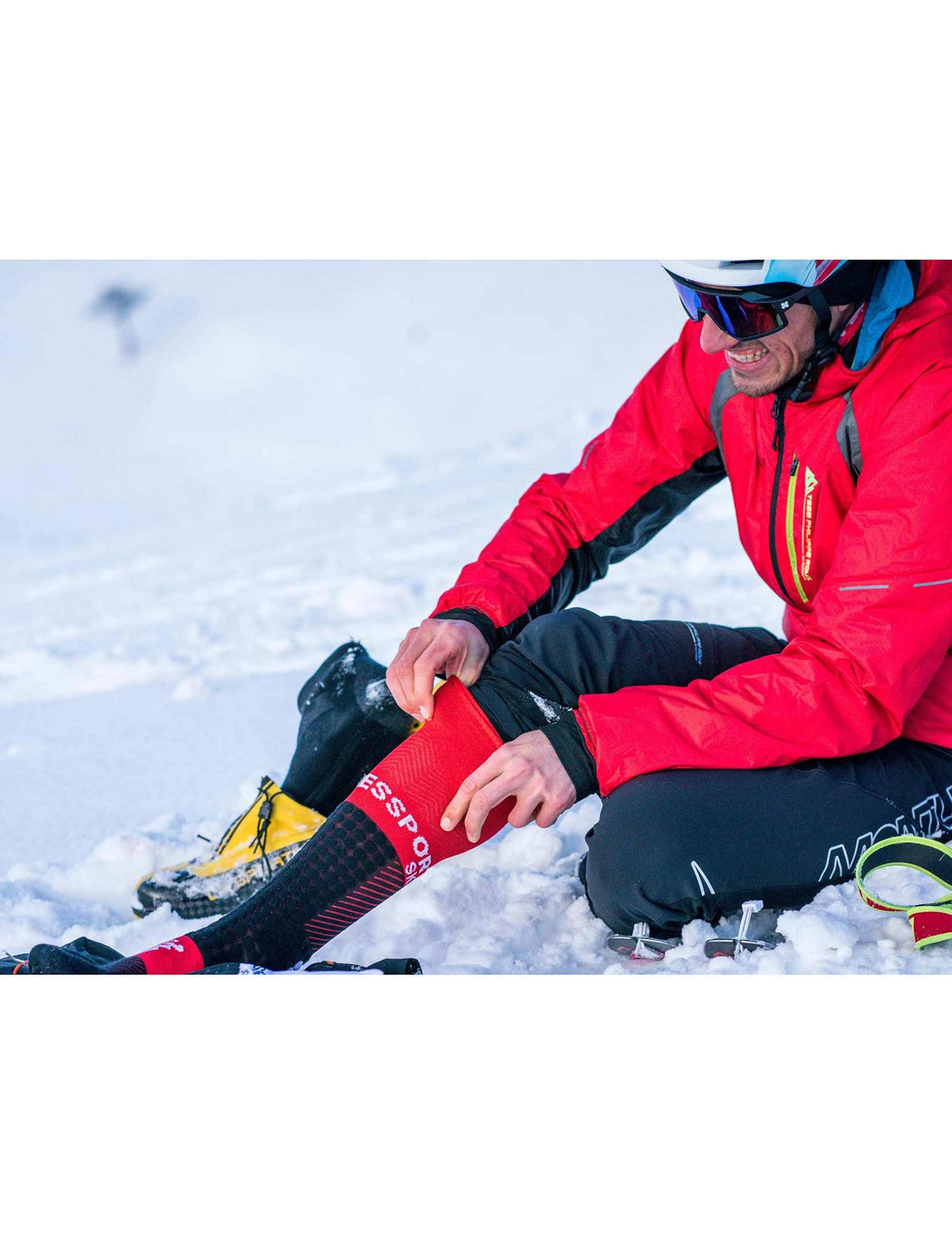 Skimo Full Socks - Black Red