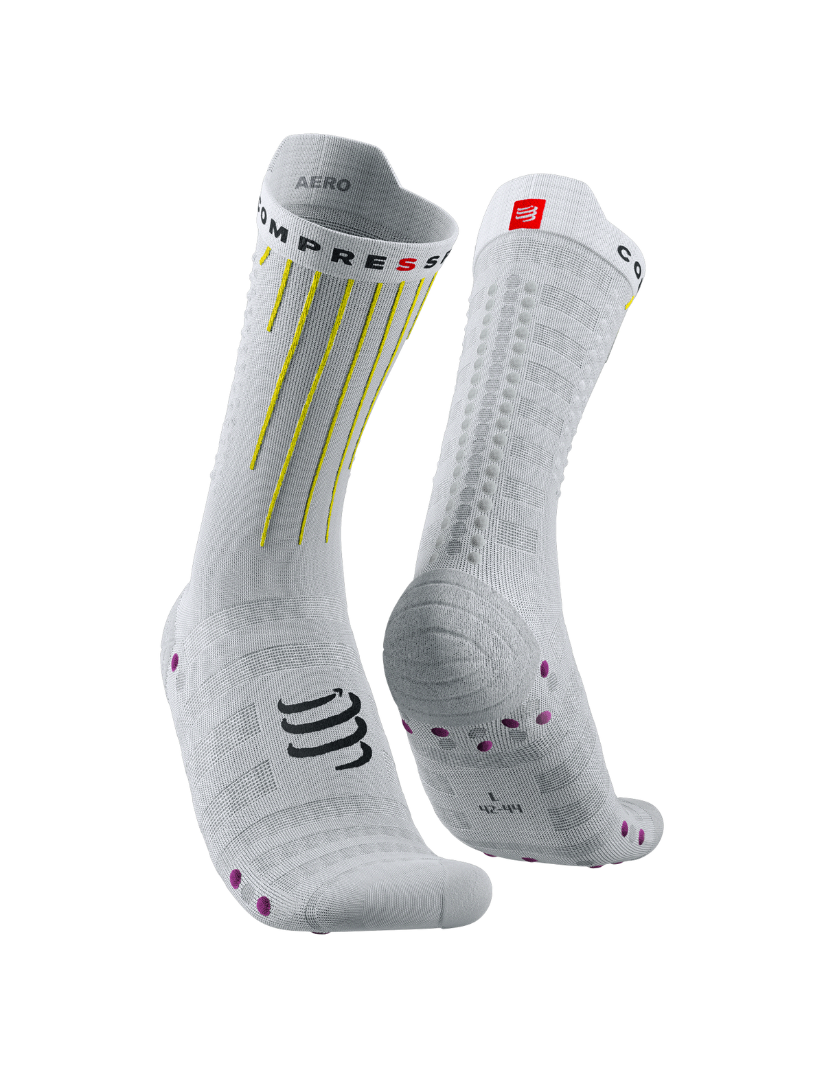 Aero Socks - White/Safe Yellow/Neo Pink