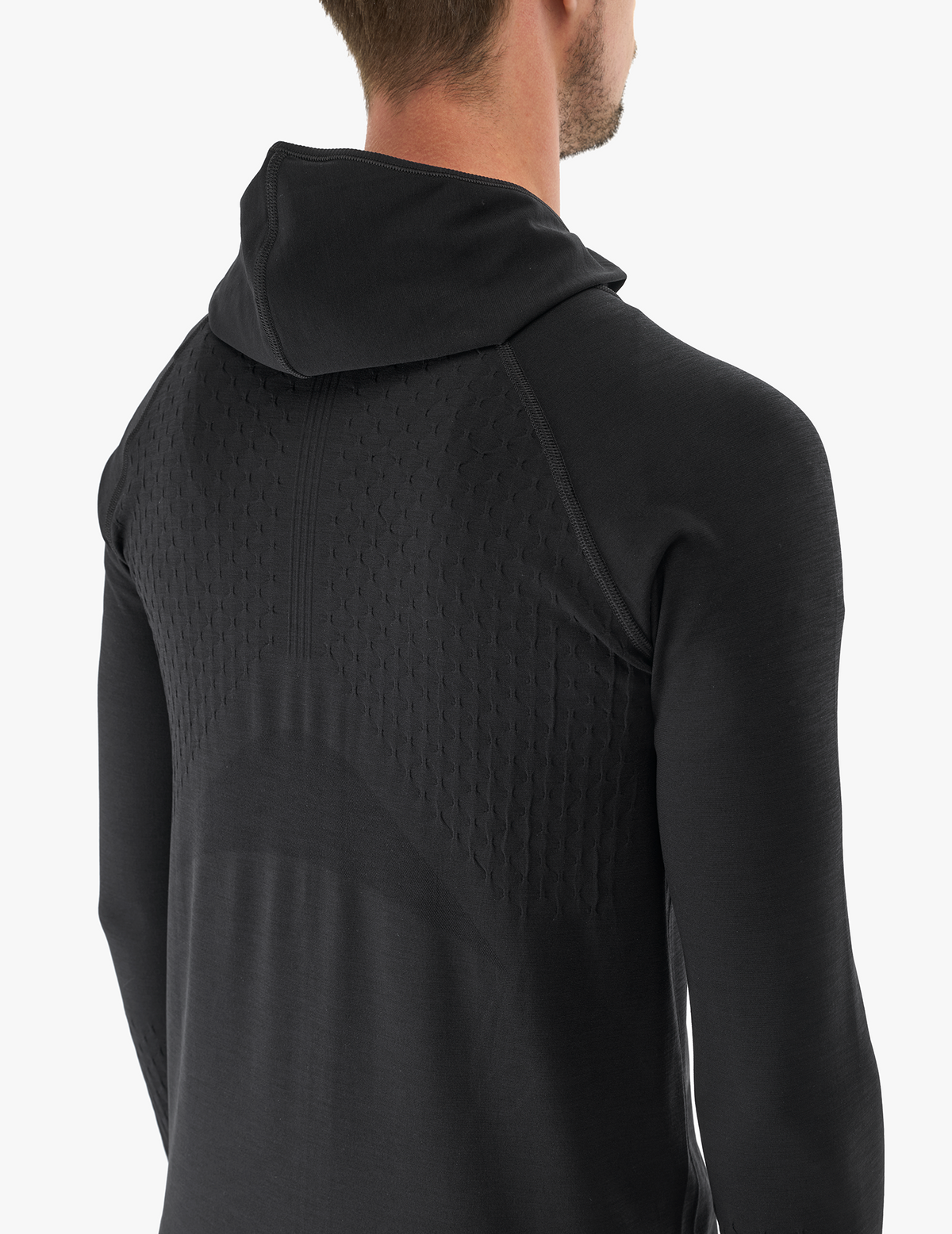 3D Thermo Seamless Hoodie Zip - Black