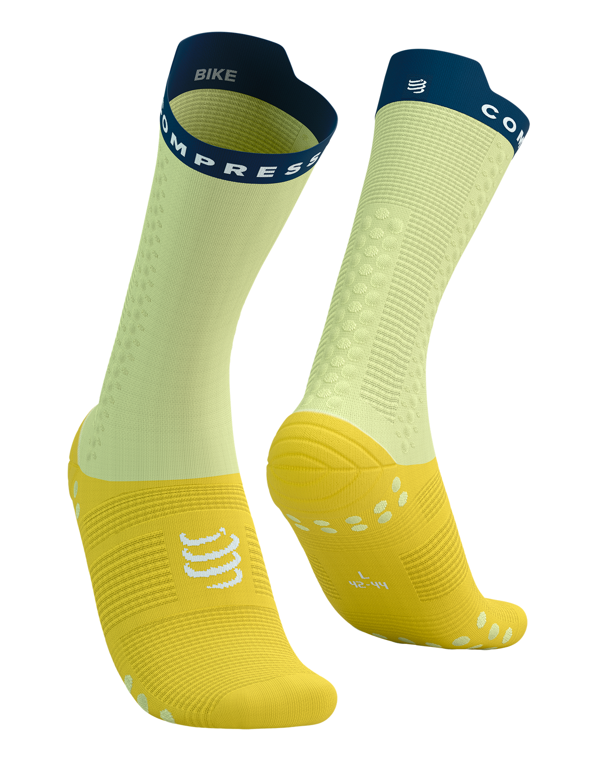 Pro Racing Socks V4.0 Bike – Yellow/Blues | Compressport