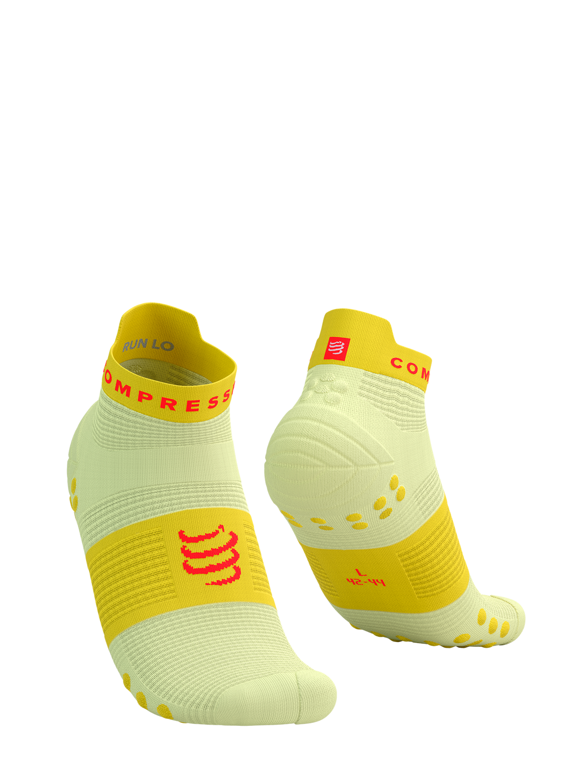 Pro Racing Socks V4.0 Run Low - Yellow/Fluo Red