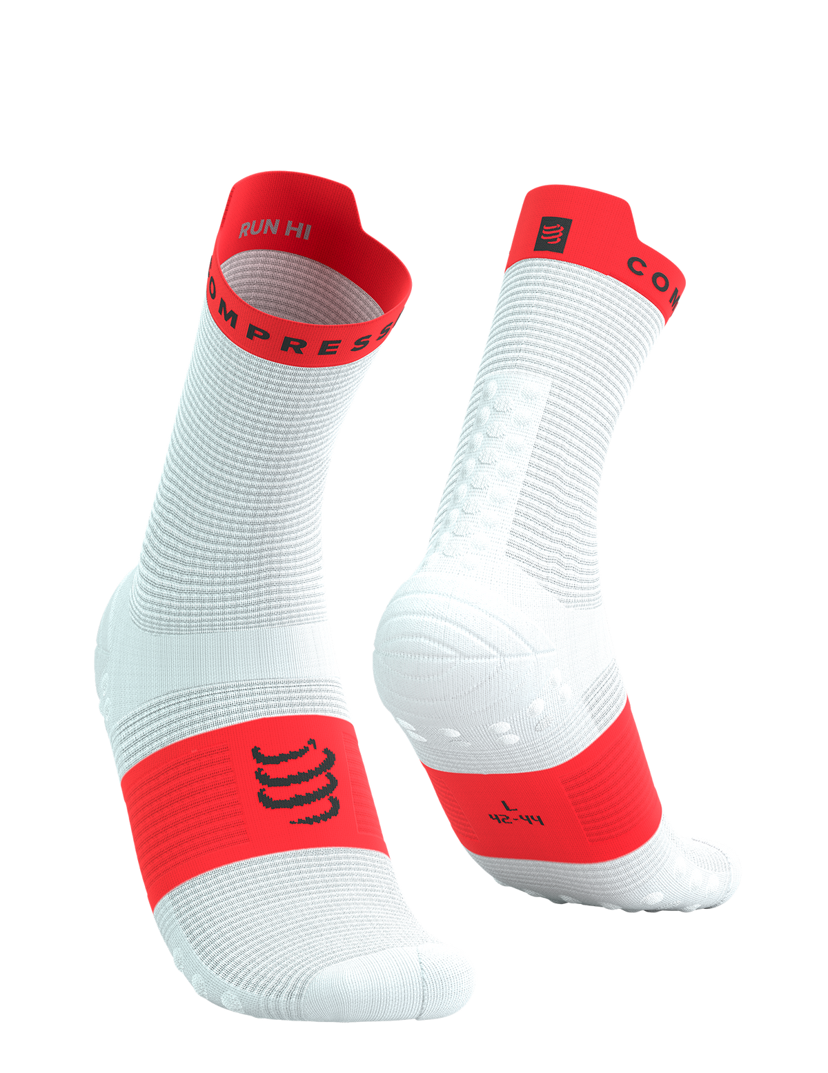 Pro Racing Socks V4.0 Run High - White/Fluo Red