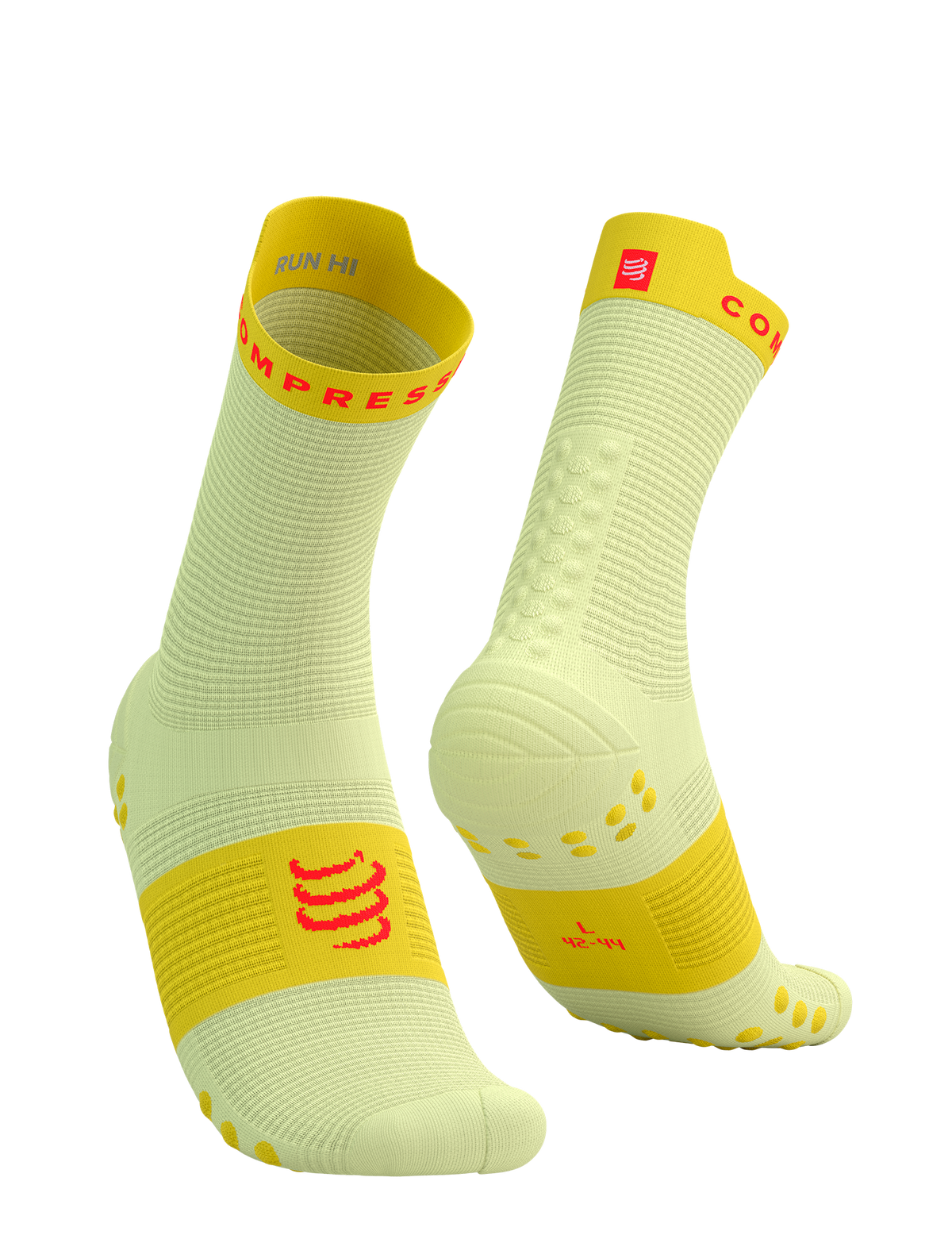 Pro Racing Socks V4.0 Run High - Yellow/Fluo Red