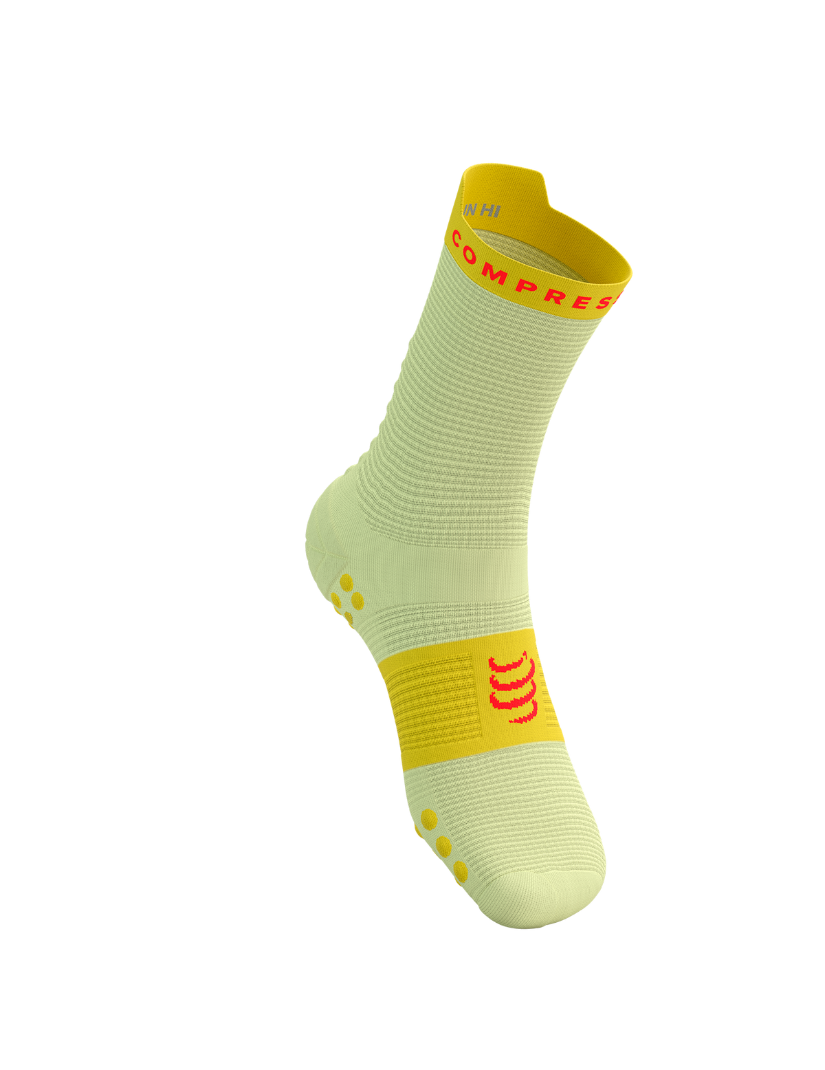 Pro Racing Socks V4.0 Run High - Yellow/Fluo Red