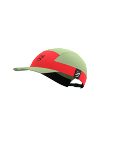 5 Panel Light Cap - Nile/Fluo Red