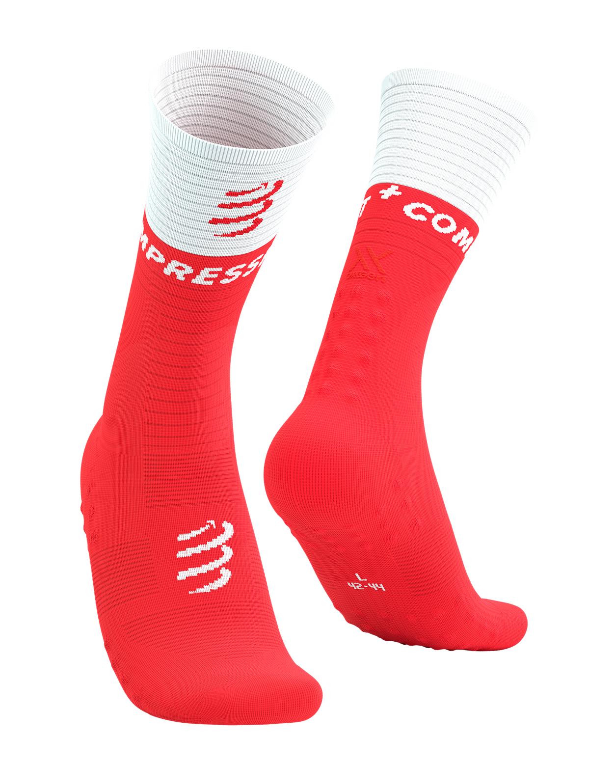 Mid Compression Socks V2.0 - Fluo Red/White