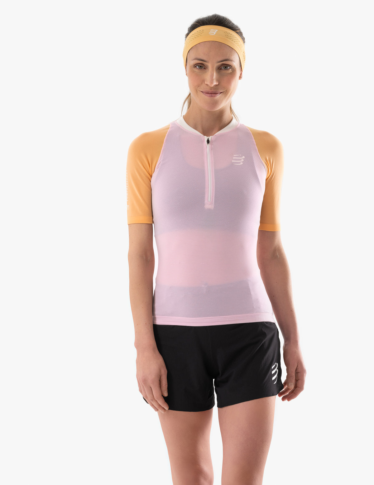 Women's Trail Racing Postural Top – Pink/Orange | Compressport