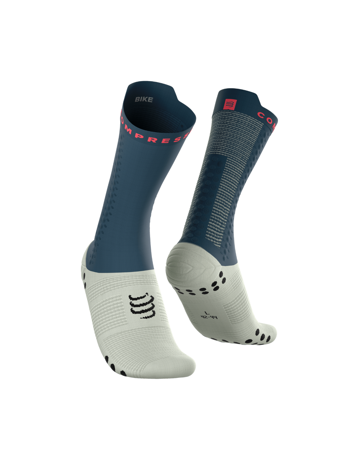 Pro Racing Socks V4.0 Bike - Stargazer/Aqua/Fluo Red