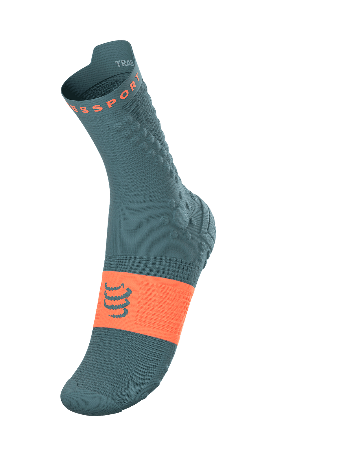 Pro Racing Socks V4.0 Trail - Everyarn Silver Pine/Orange