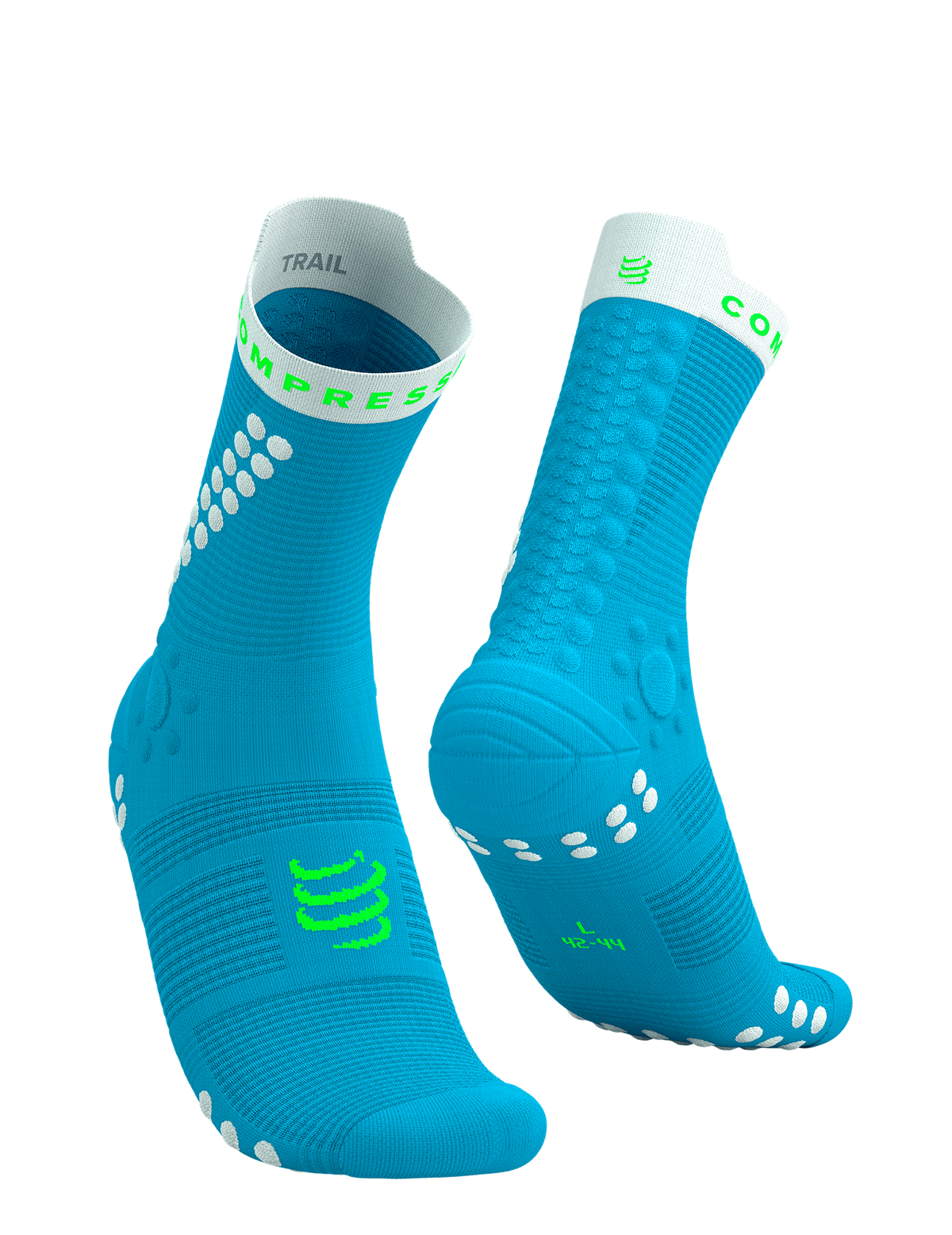 Pro Racing Socks V4.0 Trail - Norse Blue/Neon Green