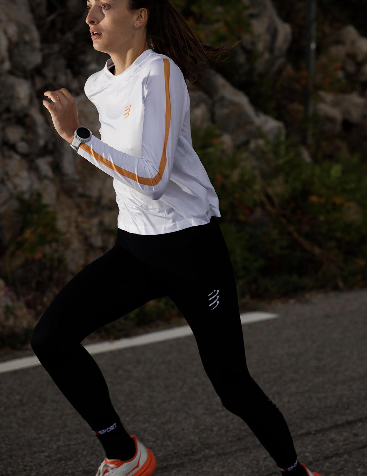 Performance Tshirt Gray/Apricot