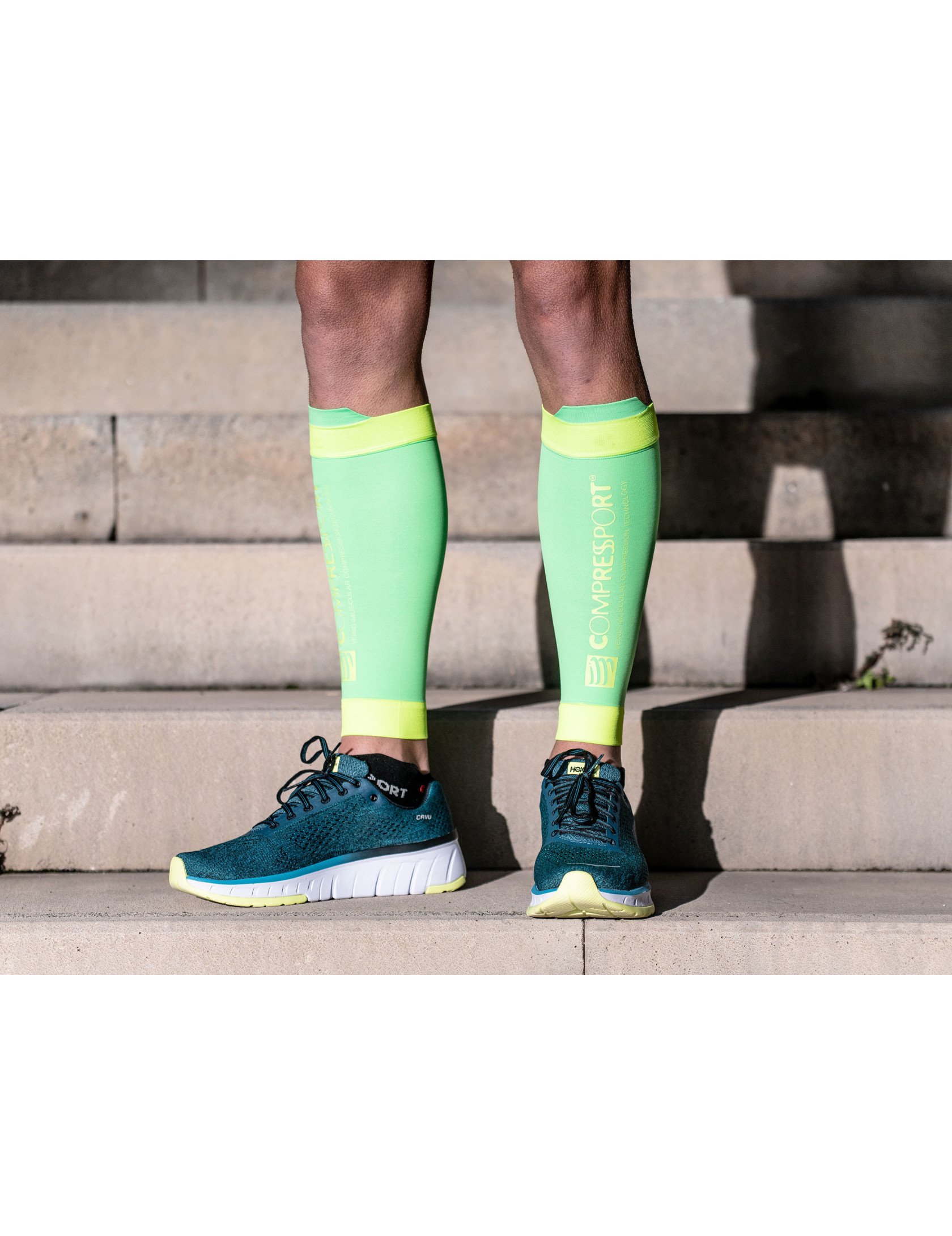 R2V2 calf sleeves fluo green