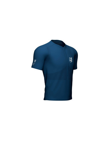 Trail Half-Zip Fitted SS Top blau