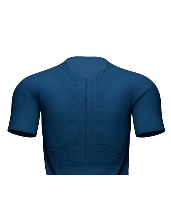 Top-blu-aderente-SS-da-trail-con-mezza-zip