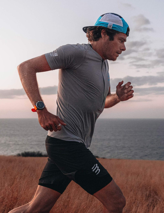 Trail Half-Zip Fitted SS Top ALLOY/HAWAIIAN OCEAN