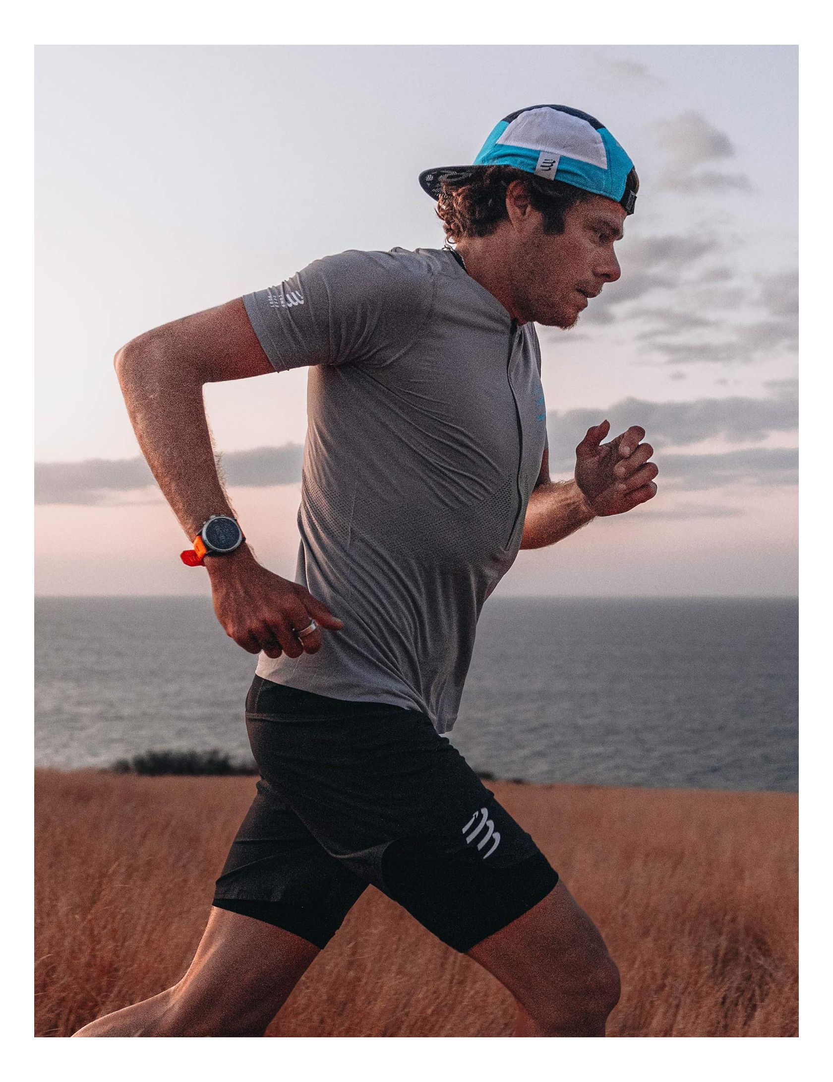 Trail Half-Zip Fitted SS Top ALLOY/HAWAIIAN OCEAN