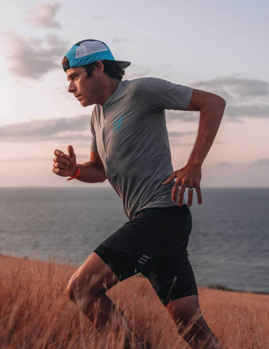 Trail Half-Zip Fitted SS Top ALLOY/HAWAIIAN OCEAN