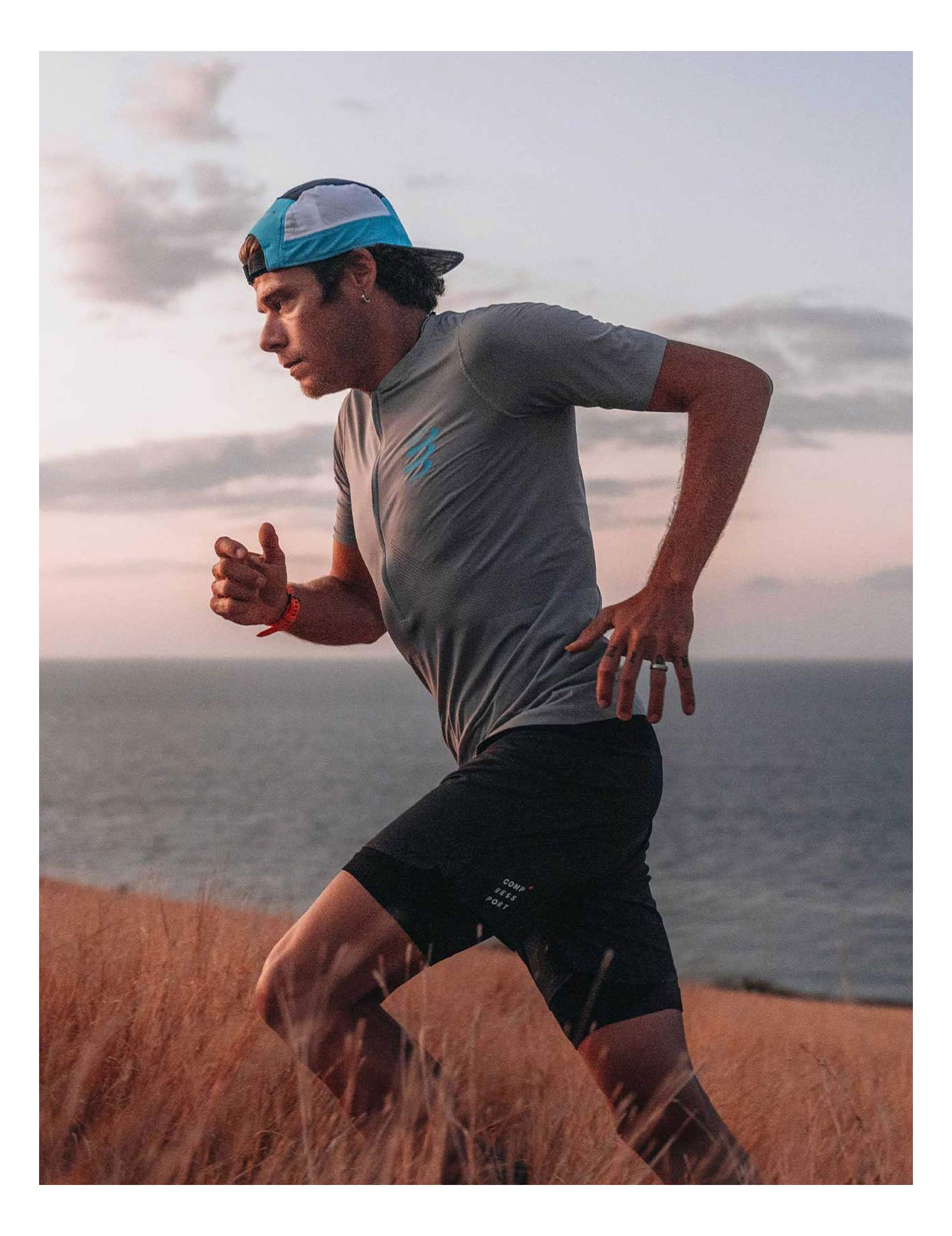 Trail Half-Zip Fitted SS Top ALLOY/HAWAIIAN OCEAN