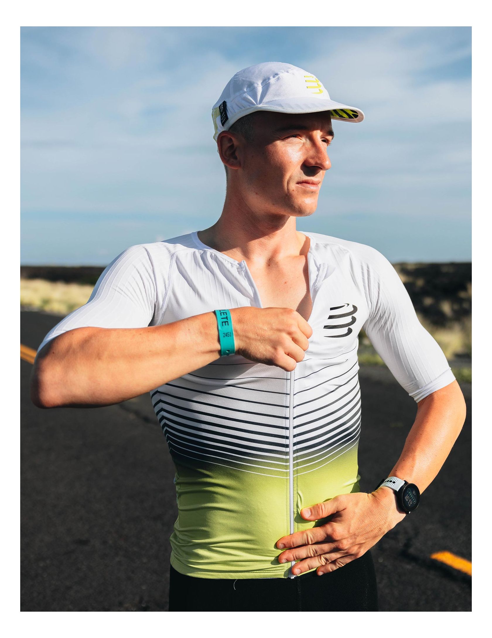 Tri Postural Aero SS Top M WHITE/EVENING PRIMROSE