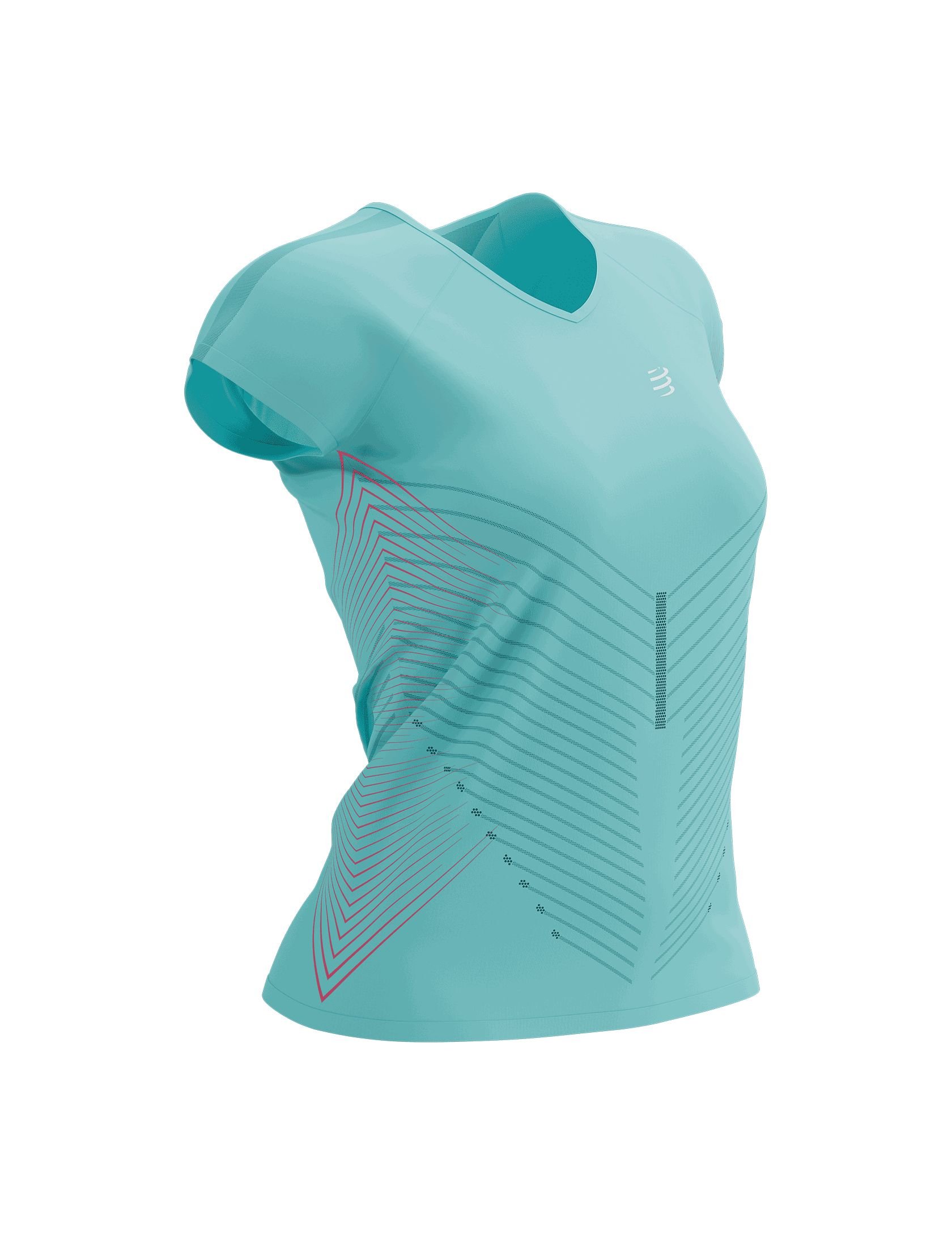 Performance SS Tshirt W AQUA/HOT PINK