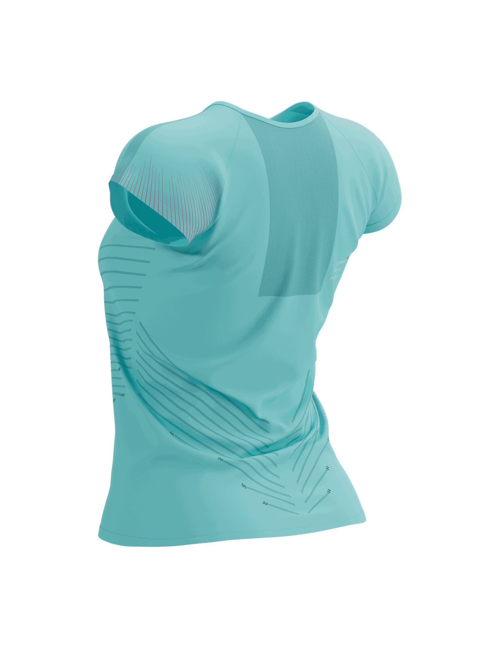 Performance SS Tshirt W AQUA/HOT PINK