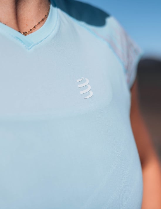 Performance SS Tshirt W AQUA/HOT PINK
