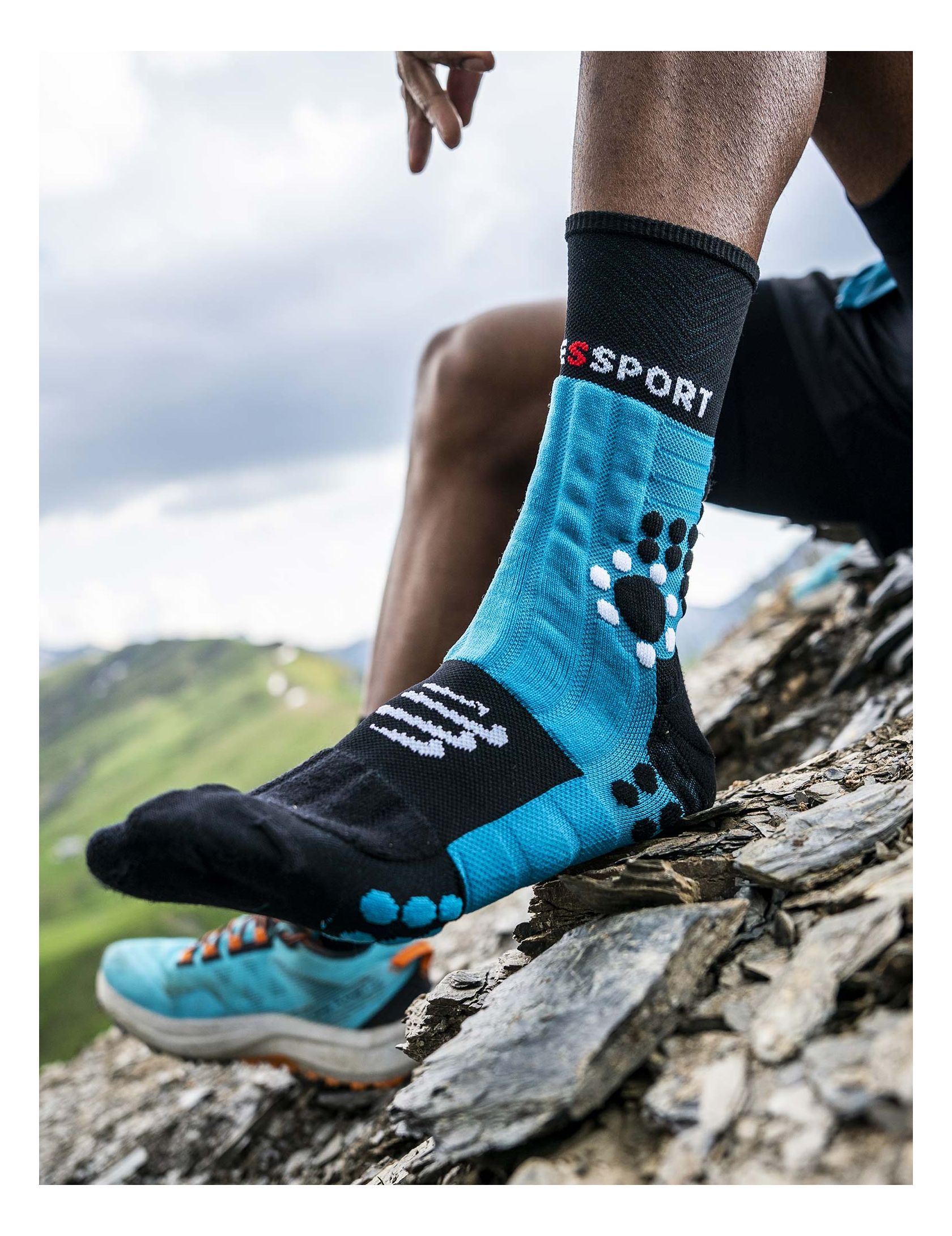 Pro Racing Socks Winter Trail - Mosaic Blue/Black