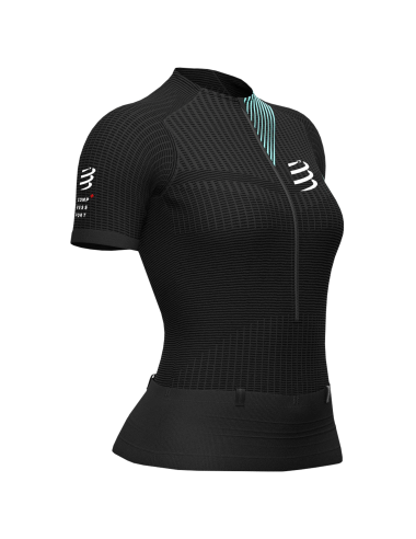 Trail Postural SS Top W - Black/Turquoise Blue