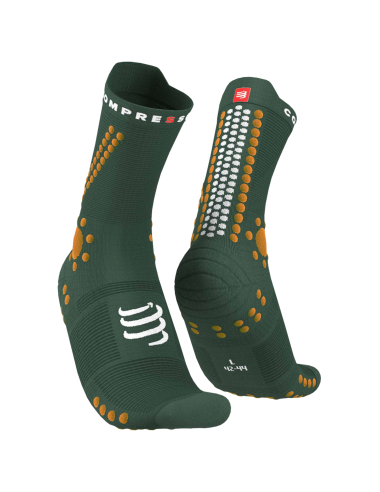 Pro Racing Socks v4.0 Trail - Dark Green/Orange