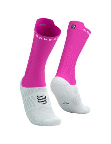 Pro Racing Socks v4.0 Bike - White/Neon Pink