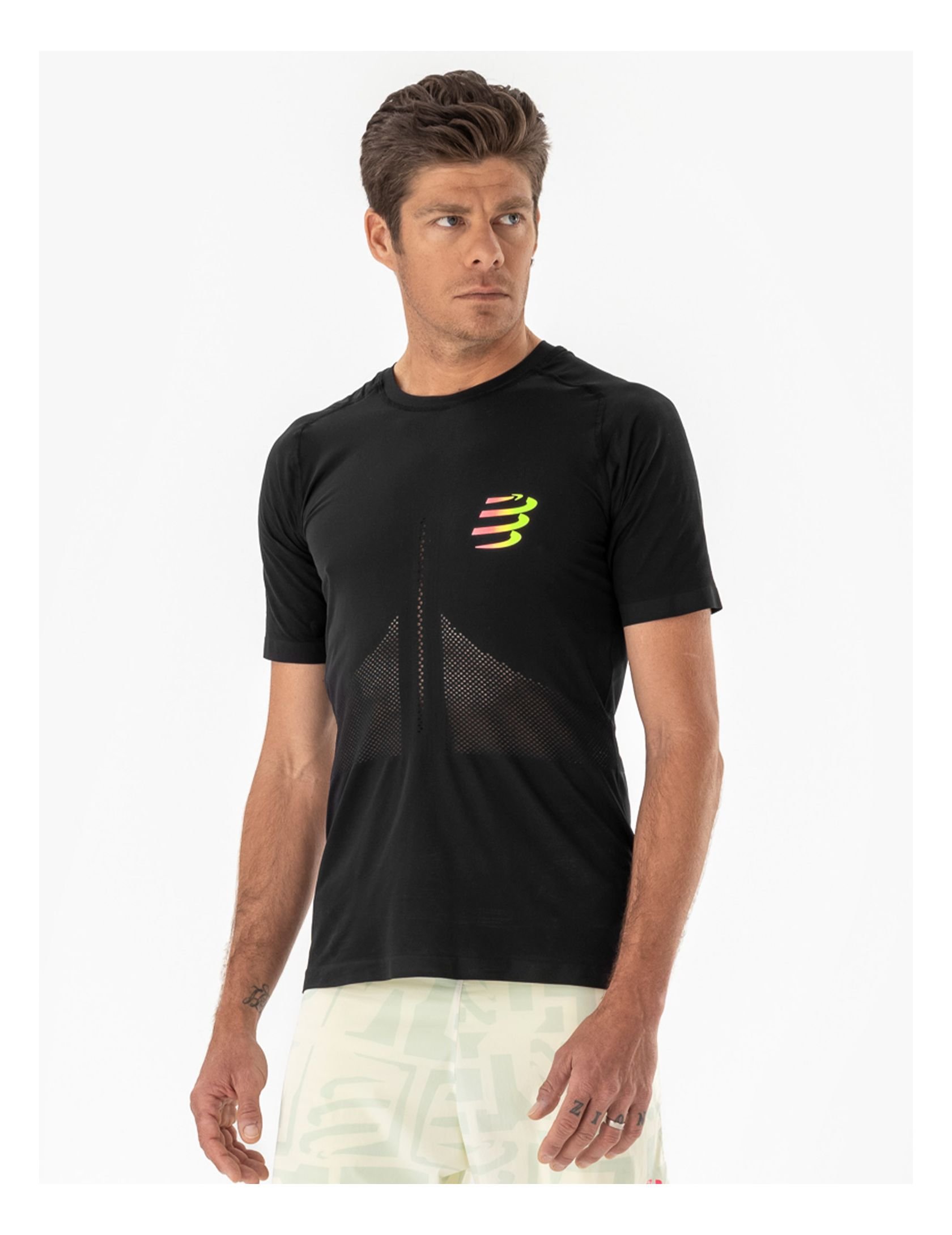 Racing SS Tshirt M - Black Safe Yellow