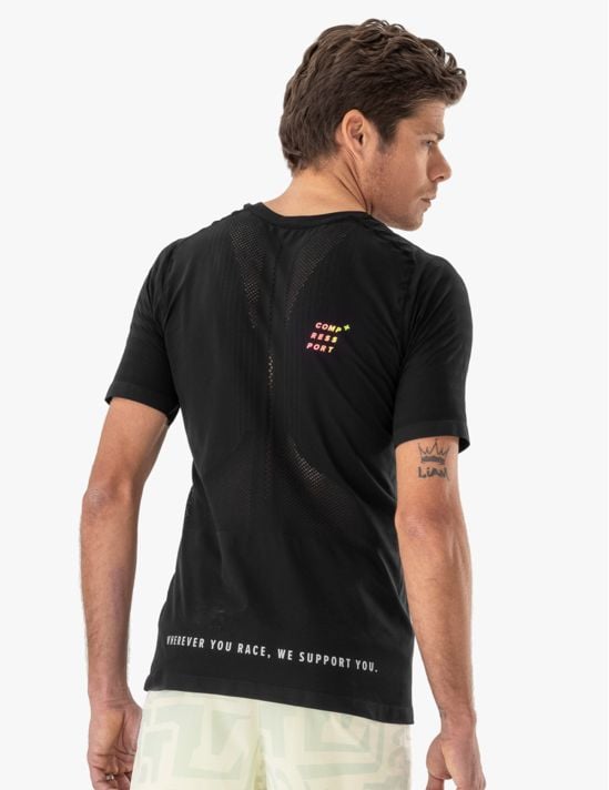 Racing SS Tshirt M - Black Safe Yellow