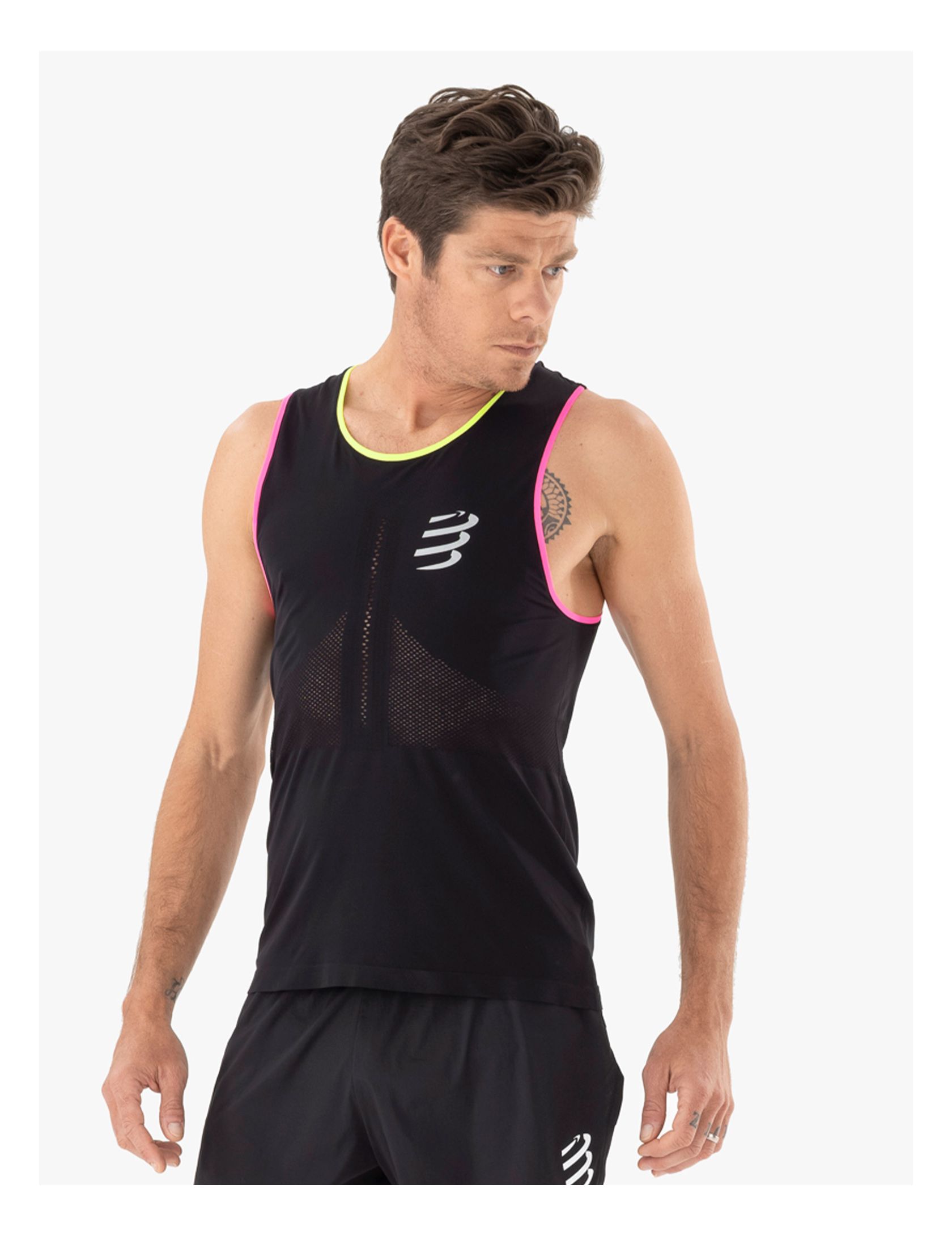 Pro Racing Singlet M - Black Safe Yellow Neo Pink
