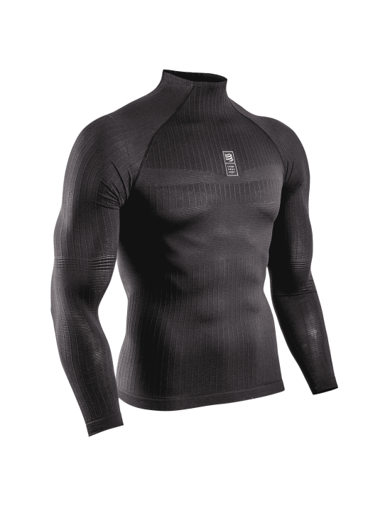 Schwarzes 3D-Thermo-Langarmshirt 110 g