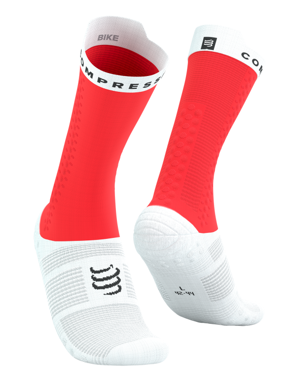 Pro Racing Socks V4.0 Bike - Fluo Red/White