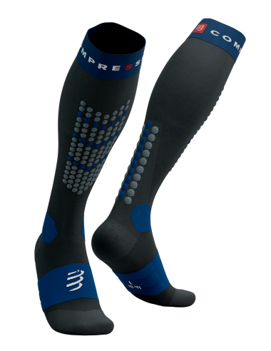 Alpine Ski Full Socks - Black/Estate Blue