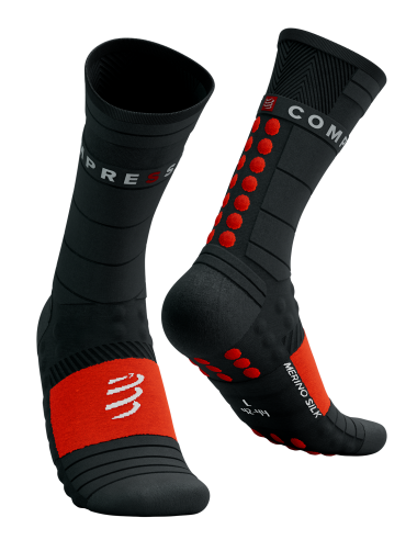 Pro Racing Socks Winter Run - Black/High Risk Red