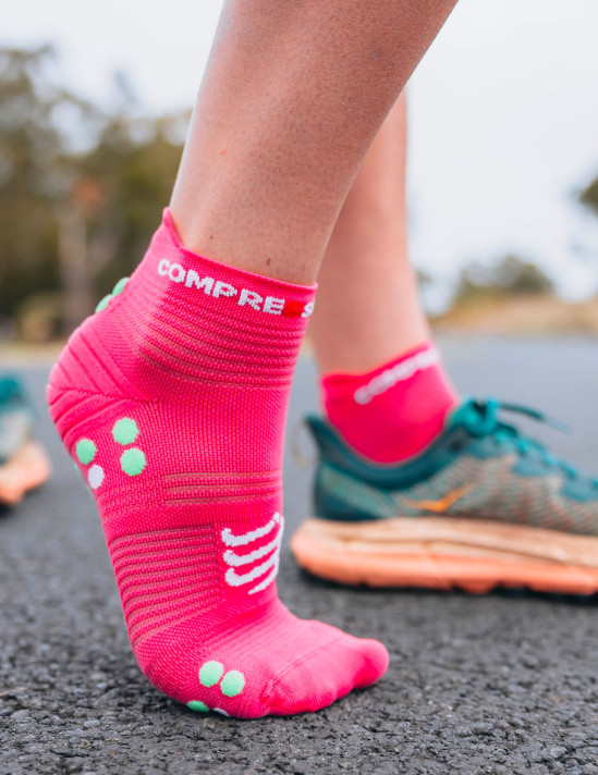 Pro Racing Socks v4.0 Run Low HOT PINK/SUMMER GREEN