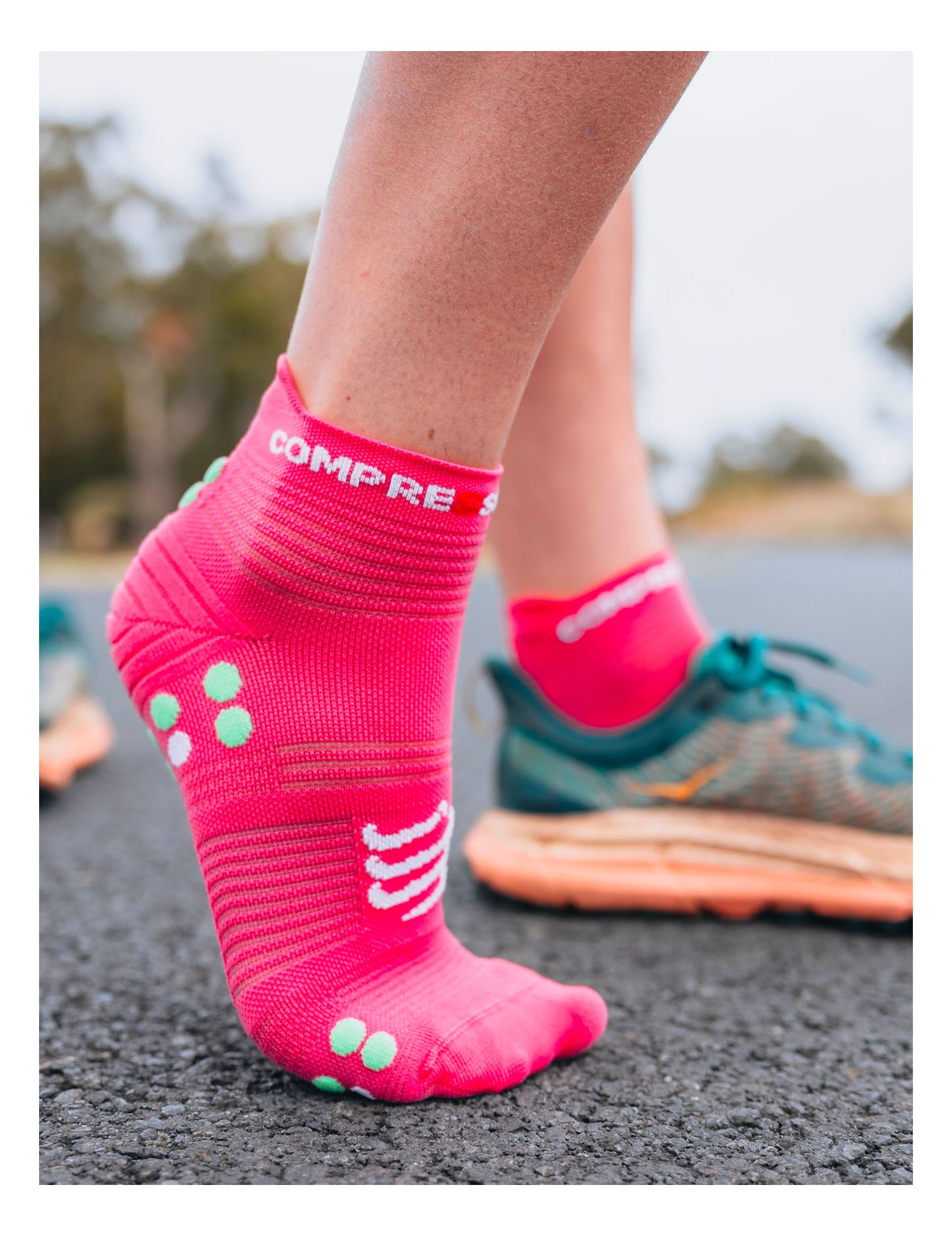 Pro Racing Socks v4.0 Run Low HOT PINK/SUMMER GREEN