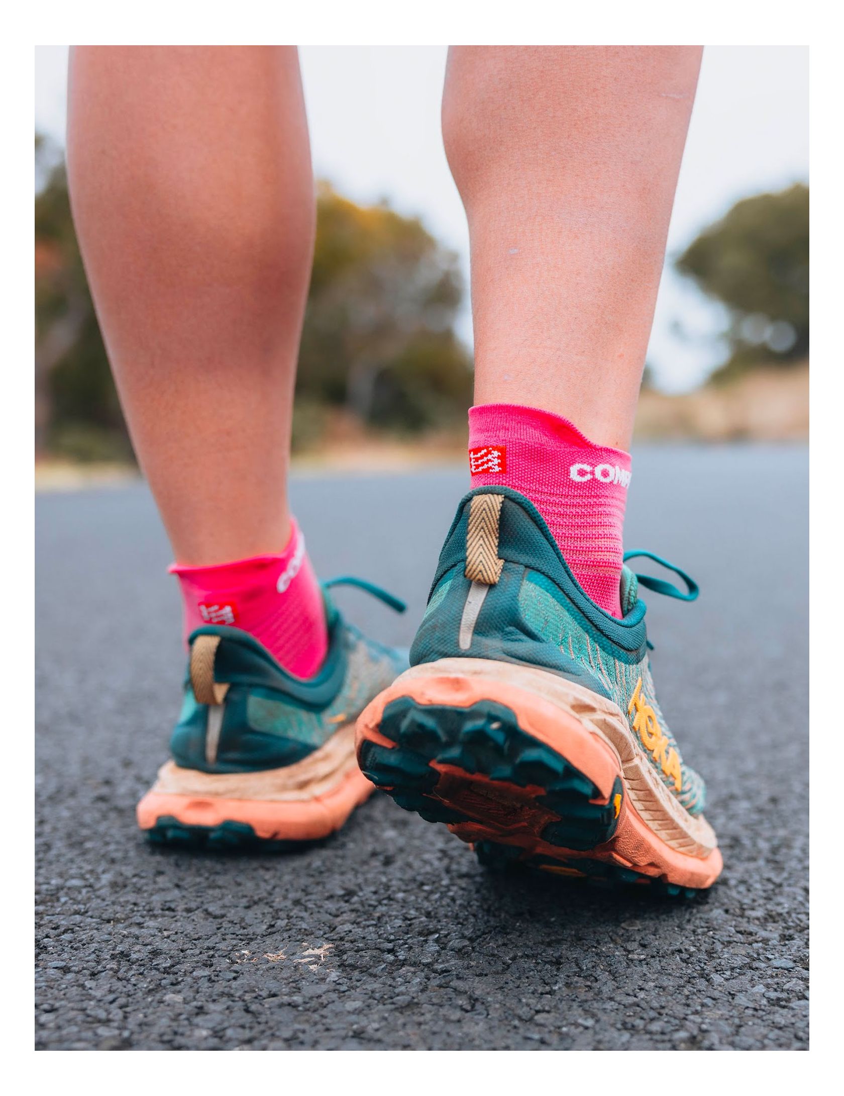 Pro Racing Socks v4.0 Run Low HOT PINK/SUMMER GREEN