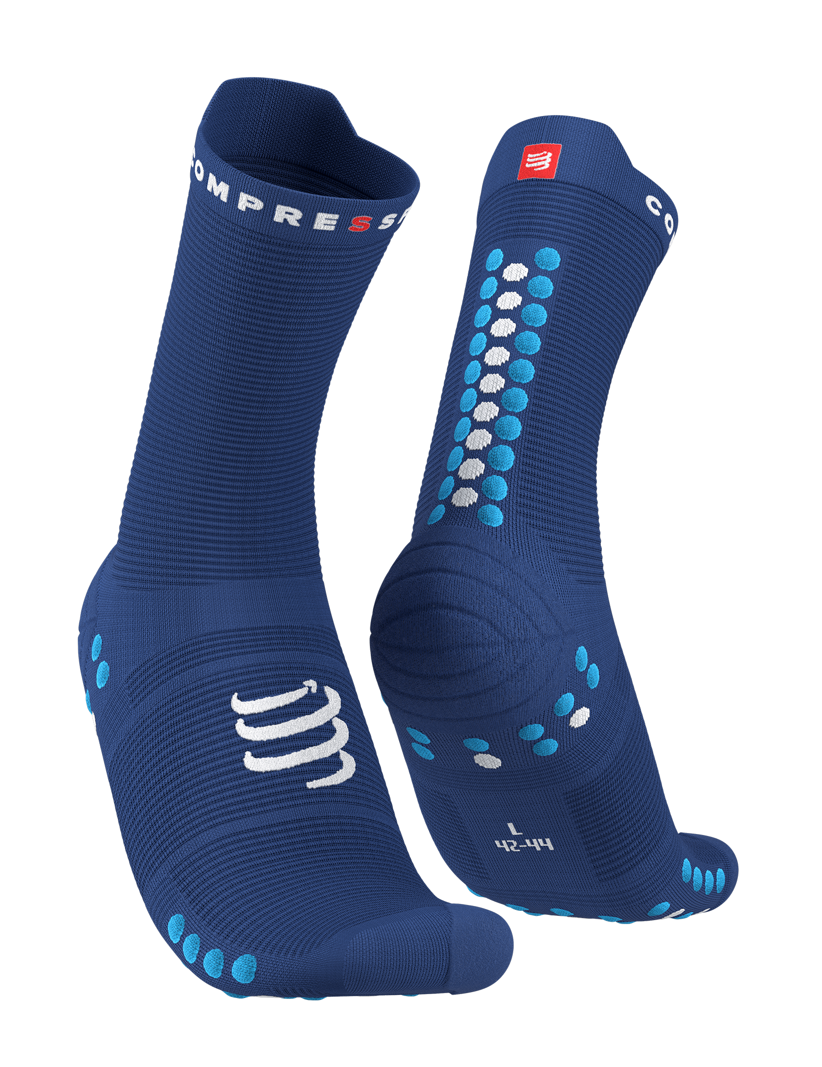 Pro Racing Socks v4.0 Run High - Sodalite/Fluo Blue