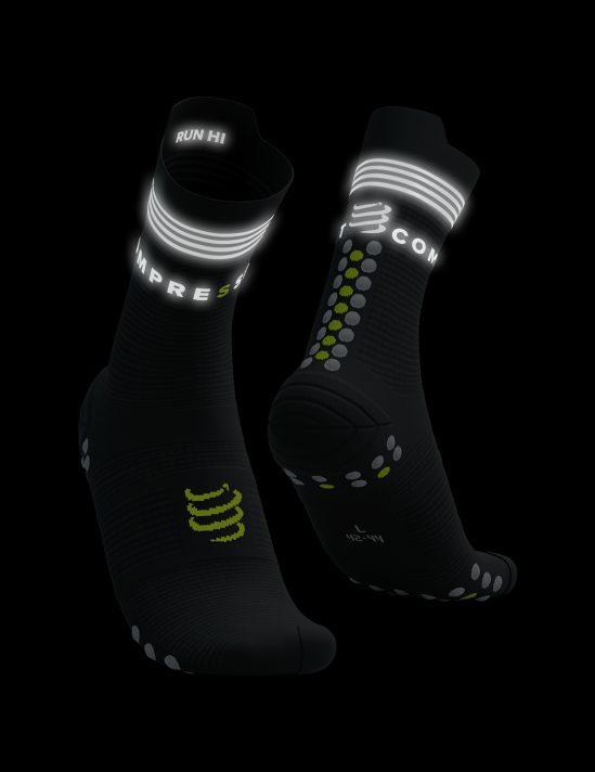 Pro Racing Socks V4.0 Run High Flash - Black/Fluo Yellow
