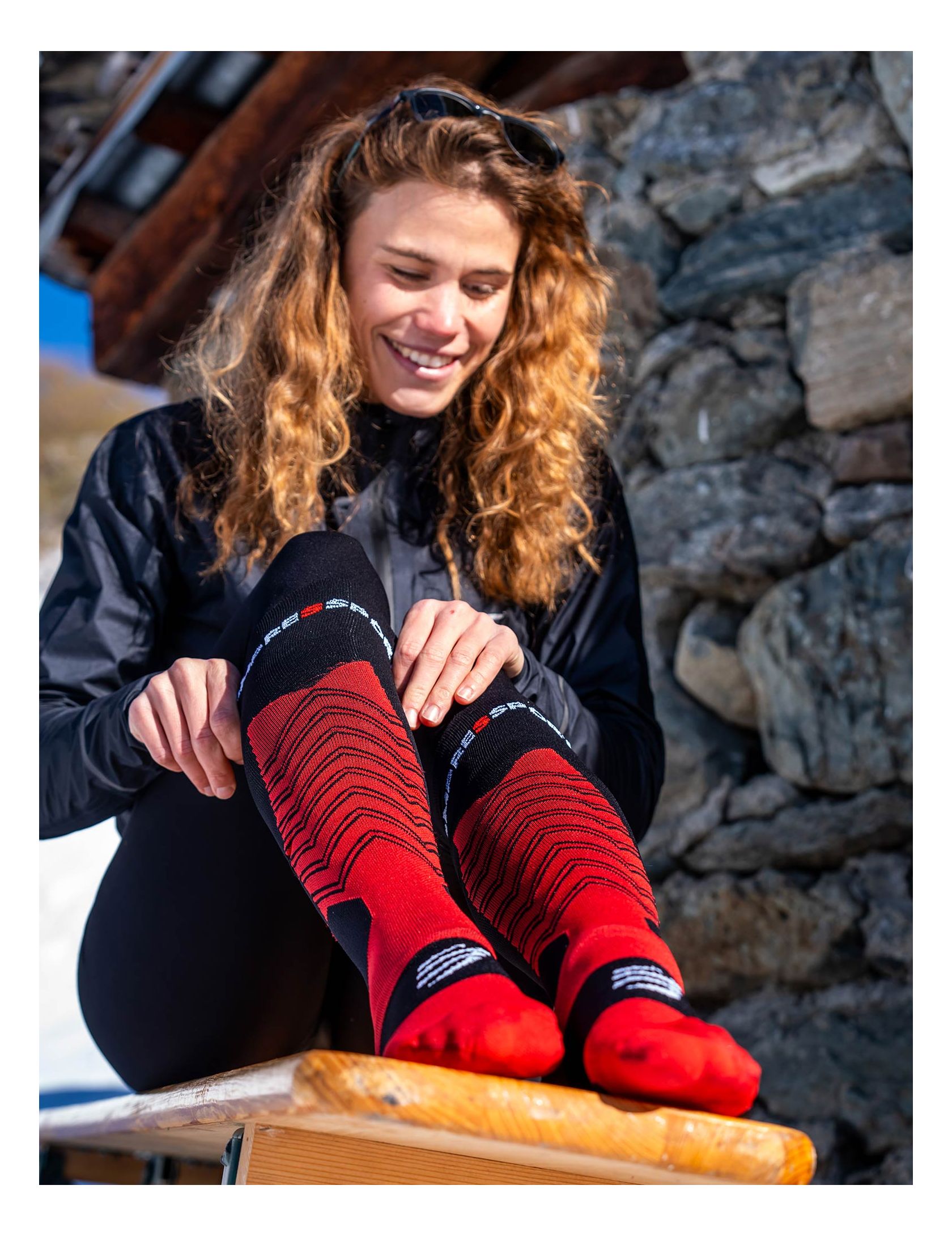 Ski Mountaineering Full Socks - Black/Red