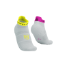 Pro Racing Socks v4.0 Run Low - White/Safe Yellow/Neo Pink