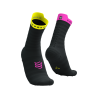 Pro Racing Socks v4.0 Ultralight Run High - Black/Safe Yellow/Neo Pink