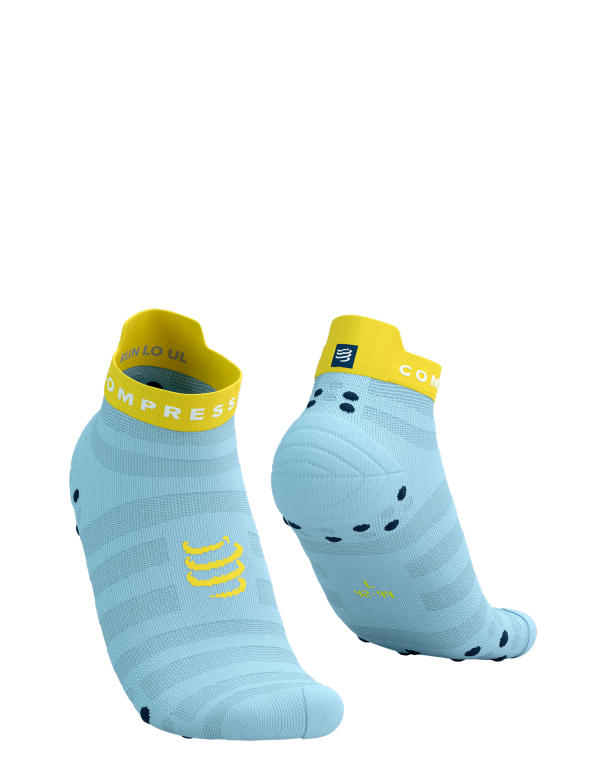 Pro Racing Socks V4.0 Ultralight Run Low - Cashmere Blue/Yellow